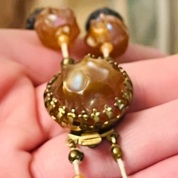 BOGO Vintage Signed Made in Austria Necklace “Carnival Glass” Plastic 2 Strand - Picture 5 of 9